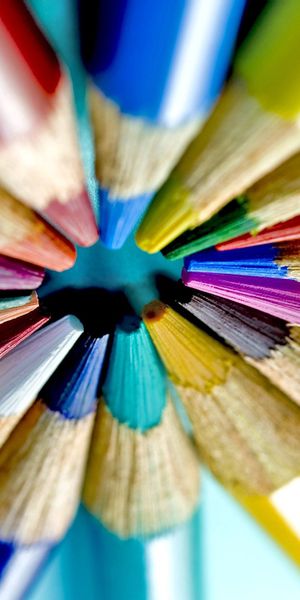 Phone wallpaper: Macro, Set, Collection, Multicolored, Motley, Pencils free download