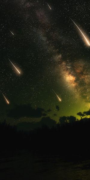 Fantasy Night Sky with Shooting Stars