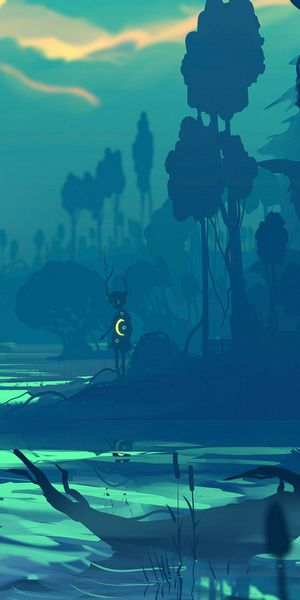 Mysterious Shoreline Silhouette Art
