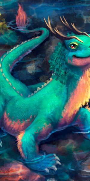Trendy Vibrant Dragon Lizard Wallpaper for Your Mobile
