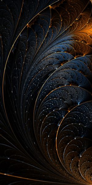 Golden Blue Abstract Fractal Design for Stunning Mobile Wallpaper