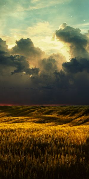 Phone wallpaper: Field, Planet, Moon, Cloud, Sky, Sci Fi, Landscape free download