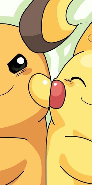 Raichu and Pikachu - Adorable Anime Phone Wallpaper
