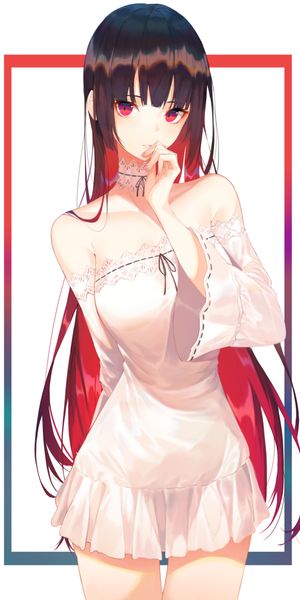 Anime Girl with Long Hair in Elegant Outfit