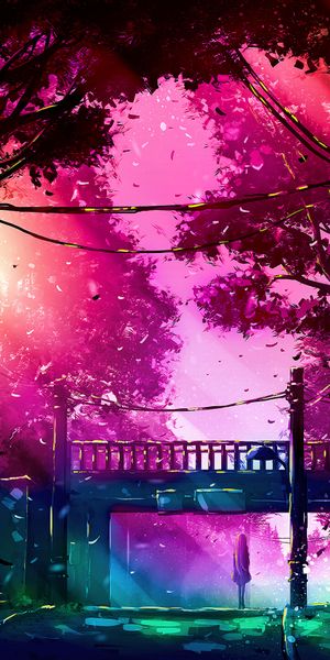 Phone wallpaper: Trees, Seclusion, Bridge, Privacy, Art, Loneliness free download