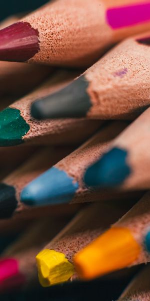Phone wallpaper: Macro, Motley, Pencils, Multicolored free download