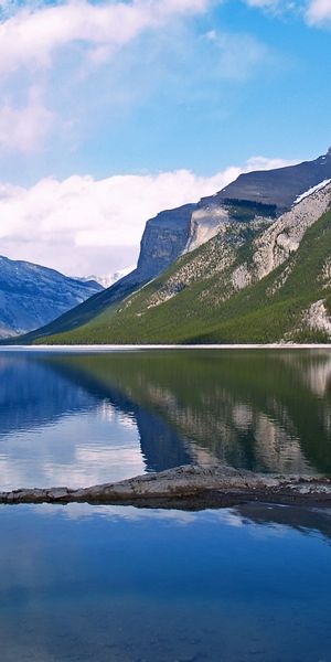 Breathtaking Landscape of Lake Minnewanka in Banff National Park