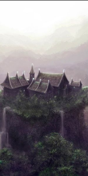 Serene Fantasy Valley with Waterfall - Perfect Phone Wallpaper