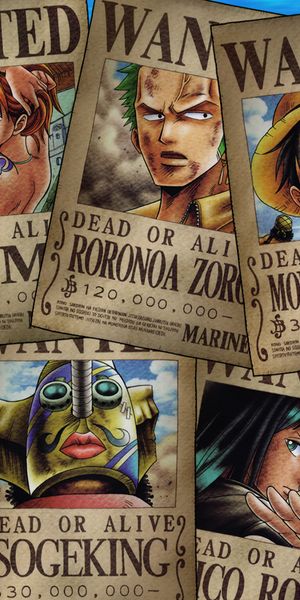 One Piece Wanted Posters Featuring Iconic Characters