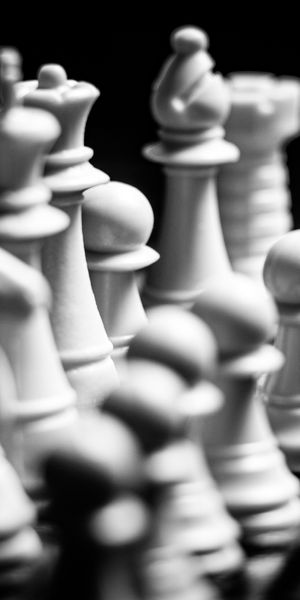 Elegant Black and White Chessboard Mobile Wallpaper in 4K Resolution