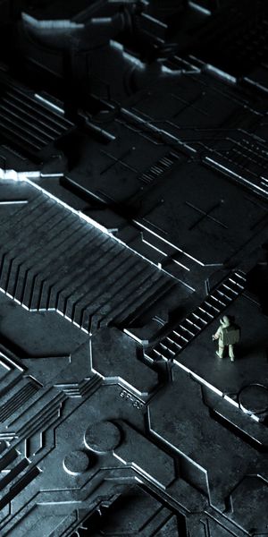 Futuristic Metallic Processor Design for Phone Wallpaper