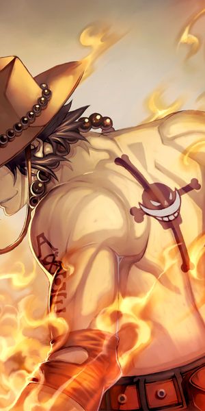 Epic Portgas D. Ace in Fiery Action from One Piece