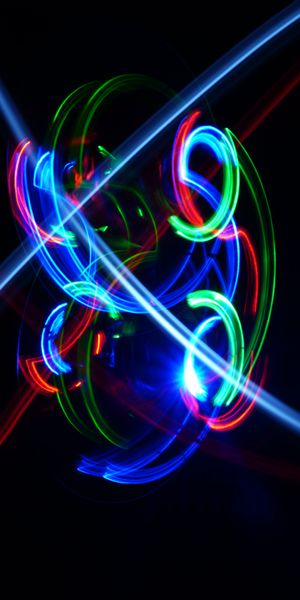 Phone wallpaper: Long Exposure, Smooth, Light, Multicolored, Motley, Shine, Blur, Abstract, Neon fre