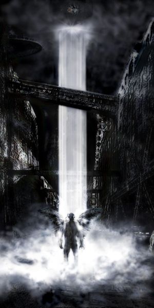 Phone wallpaper: Dark, Angel, Ruin free download