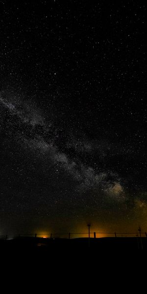 Milky Way Night Sky with Stars and Horizon