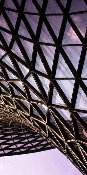 Phone wallpaper: Cities, Sky, Violet, Wall, Glass, Purple free download