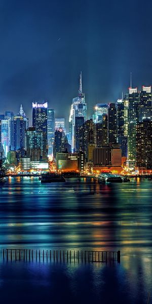 Breathtaking Night View of New York City Skyline