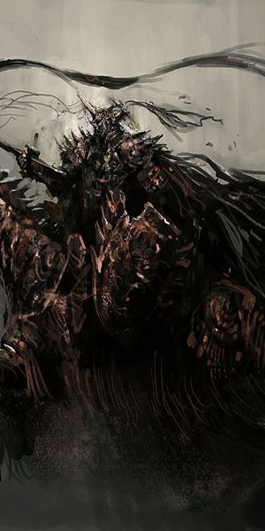 Dark Knight Warrior on Demon Horse - Epic Fantasy Mobile Wallpaper