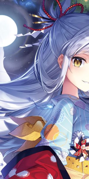 Enchanting 4K Wallpaper of an Anime Girl with a Mask and Night Sky