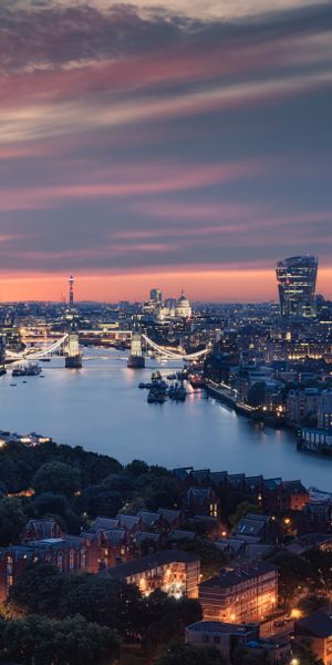 Breathtaking Sunset Over Tower Bridge and the Thames River