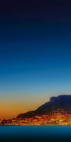 Phone wallpaper: Monaco, Twilight, Horizon, Scenic, Cities, Man Made, Mountain, City free download
