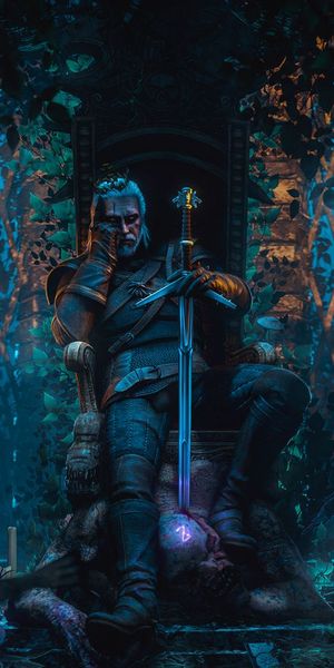 Geralt of Rivia in the Enchanted Night from The Witcher 3: Wild Hunt