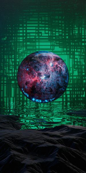Ultra HD Fantasy Wallpaper Featuring a Wanderer and a Glowing Ball