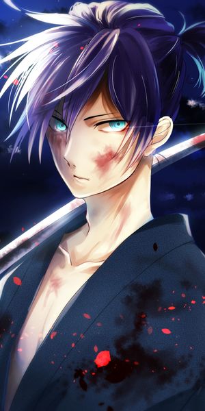 Yato from Noragami with Katana - Dark Anime Mobile Wallpaper