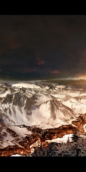 Phone wallpaper: Snow, Mountains, Winter, Mountain, Earth, Cloud, Sky, Landscape free download
