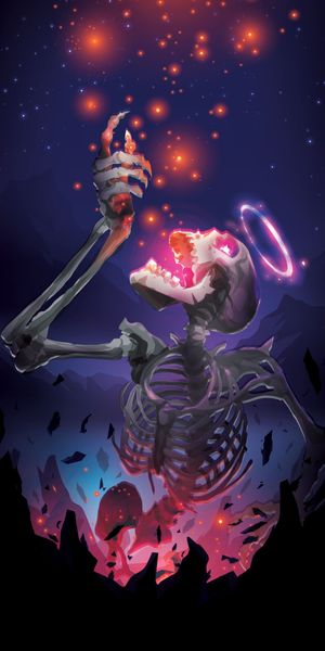 Magical Skeleton Art Illuminated by Stars and Shine