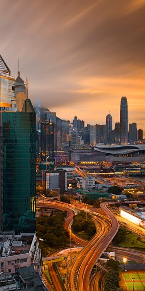 Breathtaking Sunset Over Hong Kong's Victoria Harbour