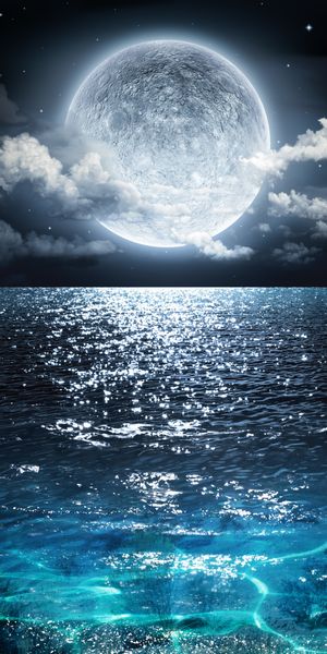 Phone wallpaper: Sea, Night, Moon, Ocean, Earth, Cloud free download