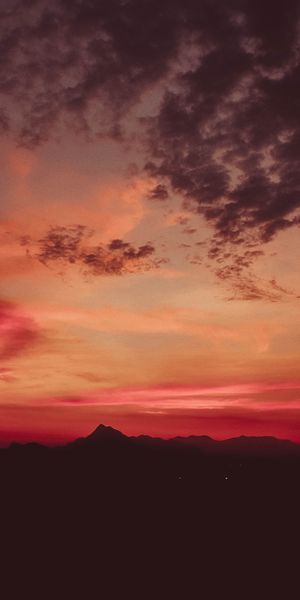 Phone wallpaper: Clouds, Sunset, Sky, Nature, Mountains free download