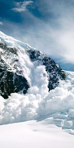 Majestic Mountain Landscape Featuring an Avalanche