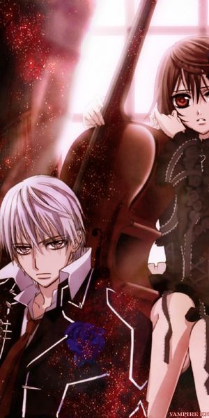 Phone wallpaper: Anime, Dark, Rabbit, Uniform, Cello, Yuki Cross, Vampire Knight, Kaname Kuran, Zero