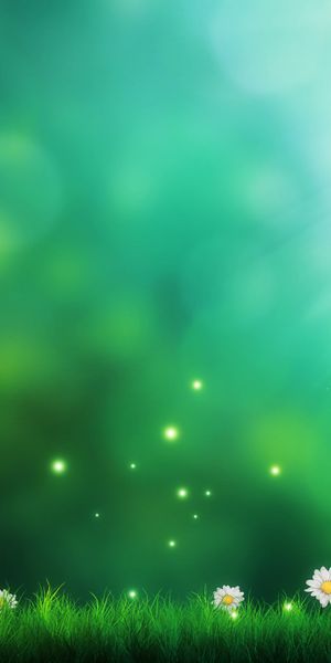 Artistic Green Flower Field with Soft Light