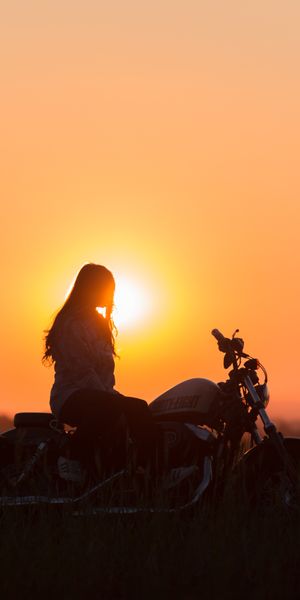Beautiful Motorcycle Silhouette at Sunset