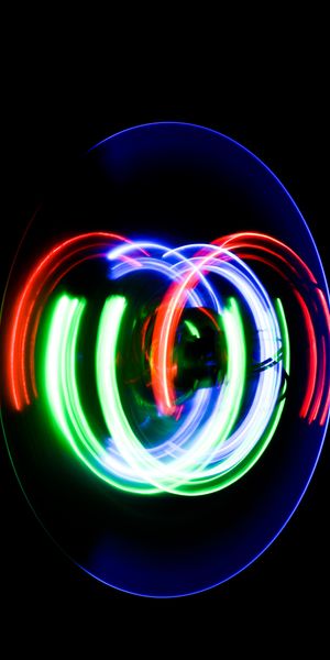 Phone wallpaper: Long Exposure, Glow, Motley, Multicolored, Shine, Light, Abstract free download