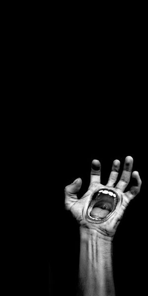 Surreal Dark Hand Scream Phone Wallpaper
