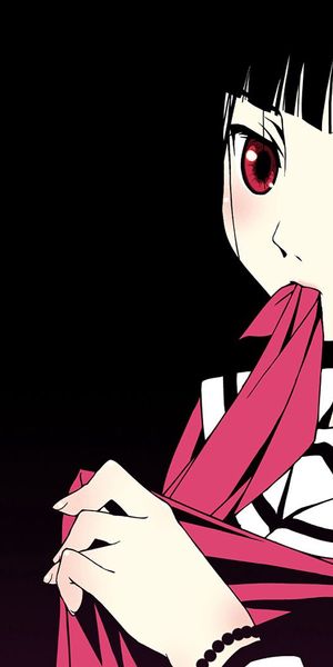 Phone wallpaper: Handkerchief, Kerchief, Bracelet, Brunette, Girl, Anime free download