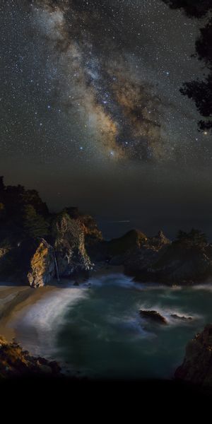 Milky Way Illuminating McWay Falls in Big Sur, California