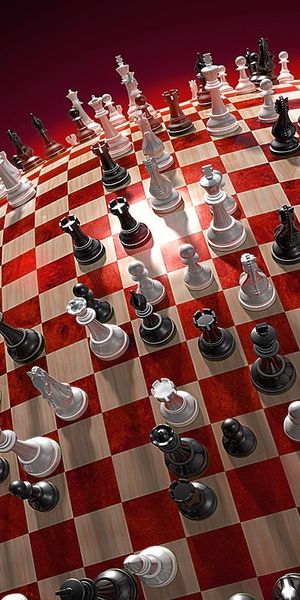 3D Red Chessboard Wallpaper for Game Lovers