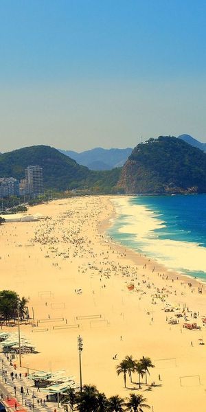 Breathtaking 4K Phone Wallpaper of Copacabana Beach, Rio de Janeiro