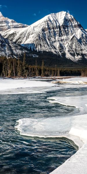 Phone wallpaper: Landscape, Winter, Nature, Mountains, Ice, Snow, Mountain, Canada, Forest, Earth, R