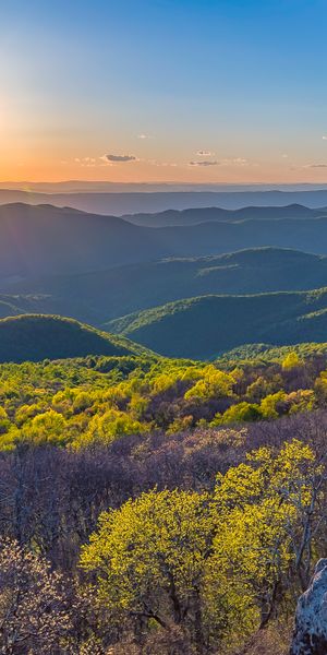 Phone wallpaper: Sunset, Nature, Dusk, Mountains, Twilight, Landscape free download
