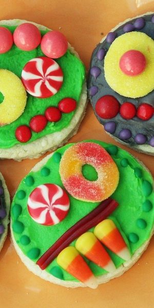Phone wallpaper: Faces, Original, Food, Multicolored, Baking, Bakery Products, Cookies, Colorful fre