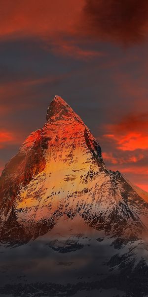 Phone wallpaper: Nature, Sunset, Mountains, Italy, Mountain, Peak, Earth, Cliff, Cloud, Matterhorn f
