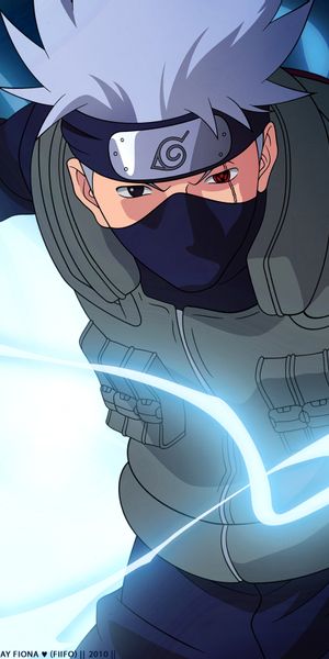 Kakashi Hatake in Action with Sharingan - Stunning Anime Wallpaper