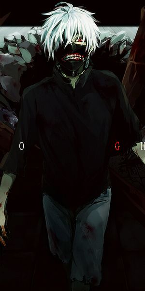 Ken Kaneki from Tokyo Ghoul with Kagune and Red Eyes