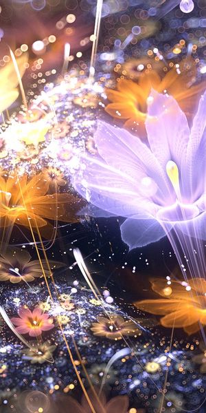 Beautiful floral fractal wallpaper featuring vibrant flowers, free download